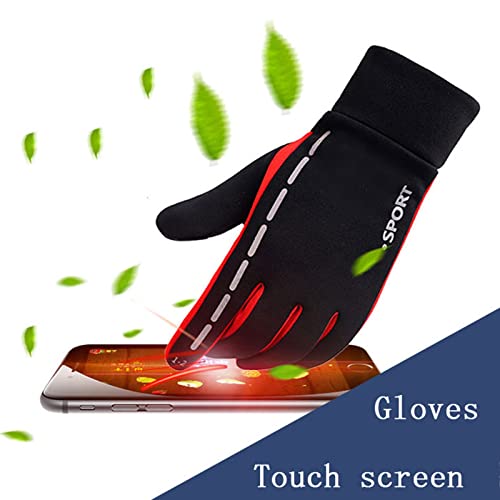 Guantes De Ciclismo Invierno Cálidos E Impermeables, Guantes Para Correr Para Hombres, Guantes Cálidos Para Pantalla Táctil, Puños Elásticos, Guantes Antideslizantes E Impermeables, Forro Polar Grue