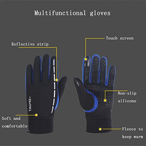 Guantes De Ciclismo Invierno Cálidos E Impermeables, Guantes Para Correr Para Hombres, Guantes Cálidos Para Pantalla Táctil, Puños Elásticos, Guantes Antideslizantes E Impermeables, Forro Polar Grue