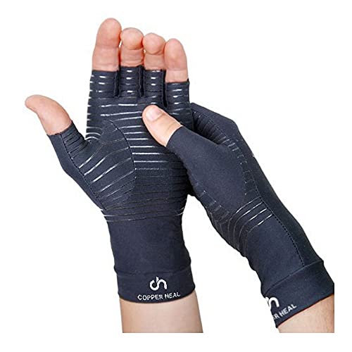 GUANTES de Compresión ARTRITIS Cobre COPPER HEAL Reumatoide Tunel carpiano (XL) (MEDIUM)