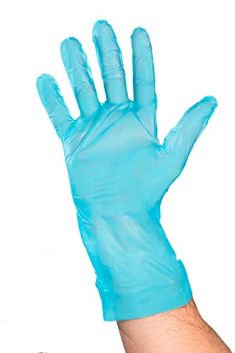 Guantes de polietileno y elastómero termoplástico sin polvo azul - 200 uds (M)