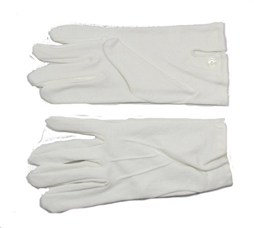 Guantes Desfile Guantes Algodón Botón de fijación blanco R320