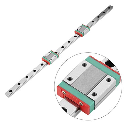 Guía de Carril Lineal 400mm,Carril Lineal en Miniatura,con 2 piezas Bloques de Guía Lineal,Ancho de Carril 12 mm,Con Sistema de Lubricación,Para Equipos Automáticos,para Impresora 3D Máquina CNC