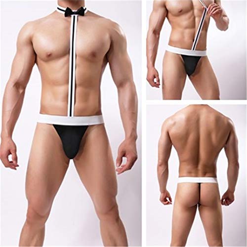 GUKOO Disfraz Sexy Hombre Suspensorios G-String Calzoncillos Camarero Deportivo Tanga Slip Ropa Interior