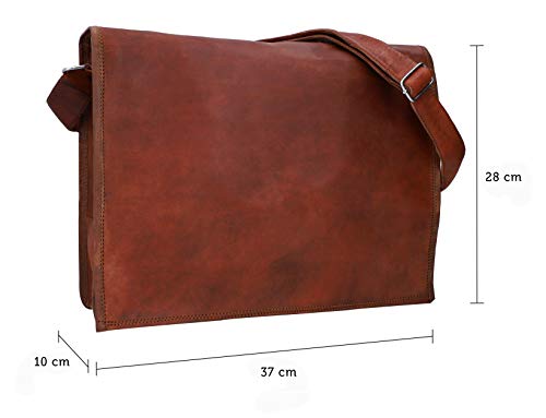 Gusti Maletín de Cuero MAX Cartera 15,6" portafolios Hombre marrón Cuero