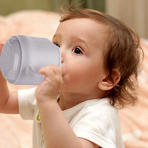 Haakaa Vasos de Entrenamiento con Asas , Taza de Aprendizaje de Silicona para Niños Pequeños , sin BPA 150 ml, Color Gris