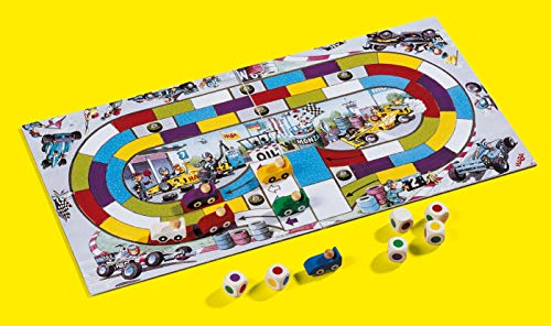 HABA HABA-302247 Monza - ESP (302247), Juego de Mesa de Dados, con una turbulenta Carrera de Coches para 2-6 niños de 5 años, para Aprender los Colores, Multicolor (4416)