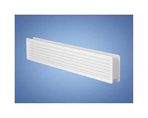 Haco Rejilla de ventilación de la puerta, opaco en ambos lados, plástico ASA de alta calidad - baño, cocina para reequipamiento, Blanco, 400 x 130 mm