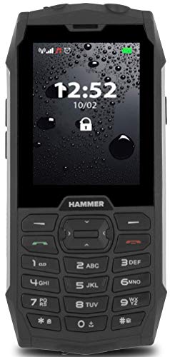 Hammer H 4+ teléfono Resistente para el Trabajo, Pantalla de 2.8"", Resistente al Agua (IP68), Una Linterna, Mega batería 2000 mAh, 3G Dual SIM - Plata