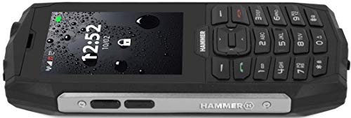 Hammer H 4+ teléfono Resistente para el Trabajo, Pantalla de 2.8"", Resistente al Agua (IP68), Una Linterna, Mega batería 2000 mAh, 3G Dual SIM - Plata