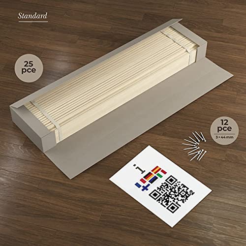 Hansales Somier 80 x 200 cm – 300 Kg 25 Listones – Extra Fuerte Cama somier de auténtica Madera de Abedul – FSC somier Enrollable sin Tratar – Somier de láminas Premium Madera somier