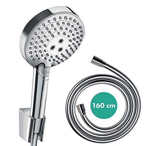 Hansgrohe 27668000 Ducha de Mano con 3 Tipos de Chorro, Tecnología P, Cromo, 1,60 m