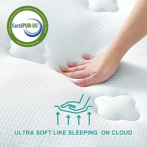 Hansleep Topper Colchón Acolchado Cama 90, 90x190 cm Funda Colchón de Nubes de Espuma con Memoria Ajustable & Cubrecolchón Transpirable con Bolsillo Profundo 30-50 cm