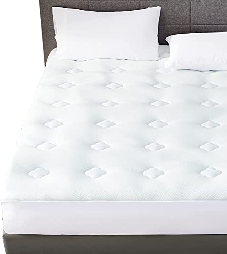 Hansleep Topper Colchón Acolchado Cama 90, 90x190 cm Funda Colchón de Nubes de Espuma con Memoria Ajustable & Cubrecolchón Transpirable con Bolsillo Profundo 30-50 cm