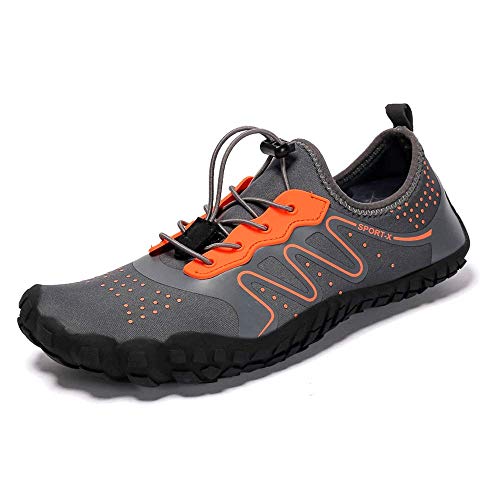 HaoLin Ciclismo Zapatos De Senderismo Zapatillas De Deporte Escalada Al Aire Libre Trekking Calzado Deportivo Zapatos Planos Antideslizantes Zapatillas De Agua para Vadear Unisex,Grey-47