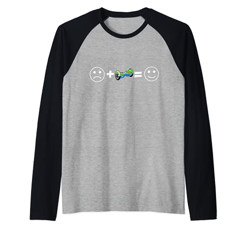 Happy Hoverboarder Hoverboard Electric Scooter Camiseta Manga Raglan