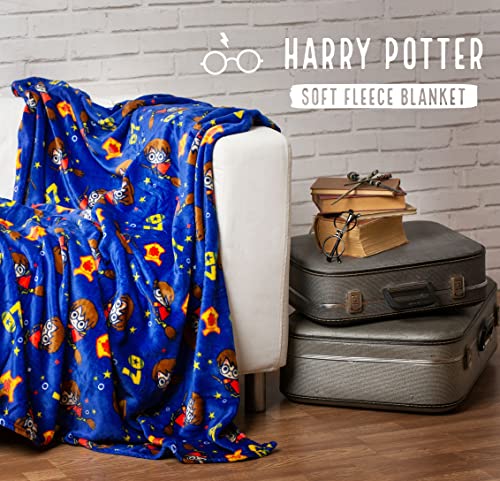 Harry Potter Manta, Manta Hogwarts, Diseño Quidditch, Manta de Sofá Cama, Forro Polar Suave y Cálida, Regalo de Harry Potter, 120 x 160 cm