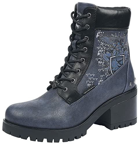 Harry Potter Ravenclaw Mujer Botas de Cordones Azul Oscuro EU39, Poliuretano, Schnürung