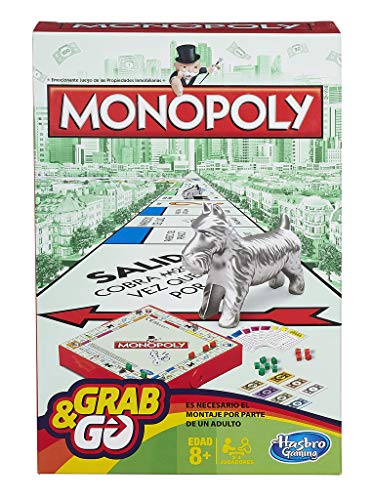 Hasbro Gaming Monopoly Juego de Viaje, versión española, Multicolor (B1002105)