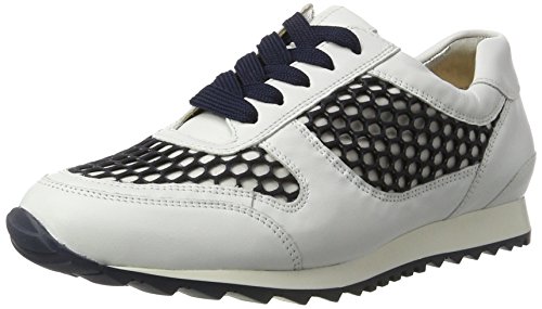 Hassia Barcelona, Weite H, Zapatillas Mujer, Blanco, Blanco, Azul y Blanco, 42 EU