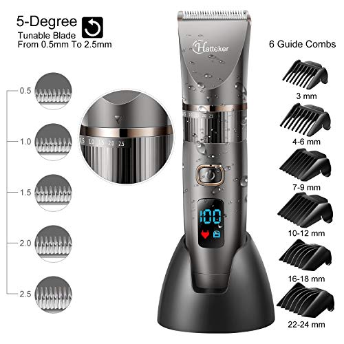 HATTEKER Cortapelos por Hombre Maquina de Cortar el Pelo Cortadora de Pelo Barbero Electric Recortador de Barba y Precisión Waterproof