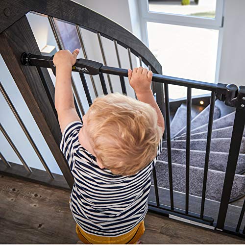 Hauck Barrera de Seguridad de Niños para Puertas y Escaleras Close N Stop Safety incl. Extension 21 cm, Sin Agujeros, 96 - 101 cm, Metal, Negro