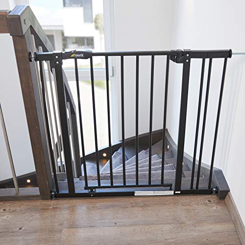 Hauck Barrera de Seguridad de Niños para Puertas y Escaleras Close N Stop Safety incl. Extension 21 cm, Sin Agujeros, 96 - 101 cm, Metal, Negro