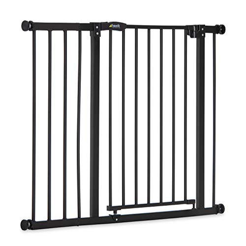 Hauck Barrera de Seguridad de Niños para Puertas y Escaleras Close N Stop Safety incl. Extension 21 cm, Sin Agujeros, 96 - 101 cm, Metal, Negro