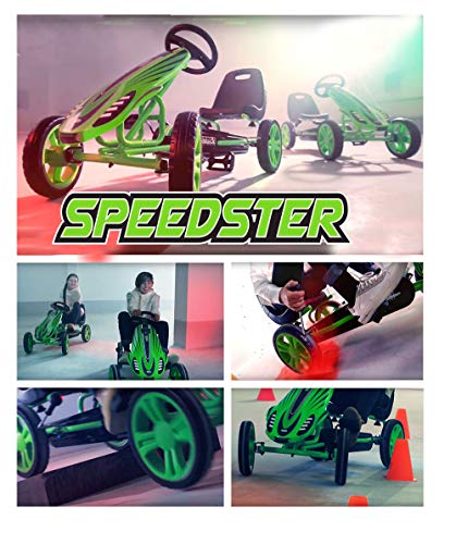 Hauck Toys For Kids Kart a Pedales Speedster - Go Kart con Freno de Mano y Asiento Ajustable para niños a Partir de 4 años (Verde)