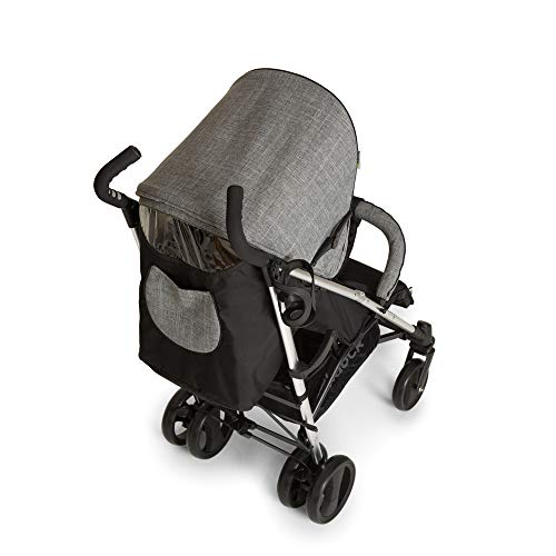 Hauck Vegas Silla de paseo ligera hasta 25 kg con respaldo reclinable desde nacimiento, plegado compacto y plano, chasis de aluminio, portavasos, cesta grande para guardar utensilios, gris