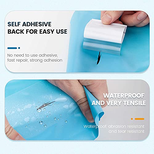 HautStore 20 pcs Reparación Parches Transparentes, TPU Parches Reparación Pegatinas Kit para Piscinas Inflables Camas de Agua Juguetes Hinchables 2 Herramientas de Rasqueta de Película