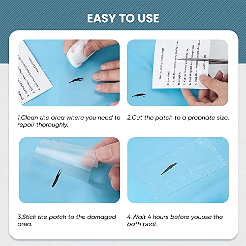 HautStore 20 pcs Reparación Parches Transparentes, TPU Parches Reparación Pegatinas Kit para Piscinas Inflables Camas de Agua Juguetes Hinchables 2 Herramientas de Rasqueta de Película