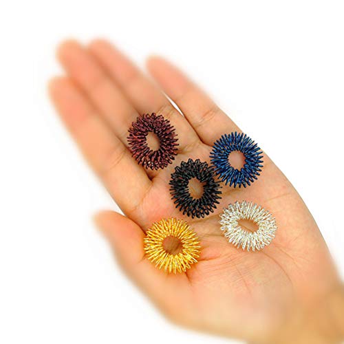 Healifty 5pcs Masajeador de Anillo Medicina Acupresión Anillos del Masaje del Dedo Accesorios Masajeadores (colores surtidos)