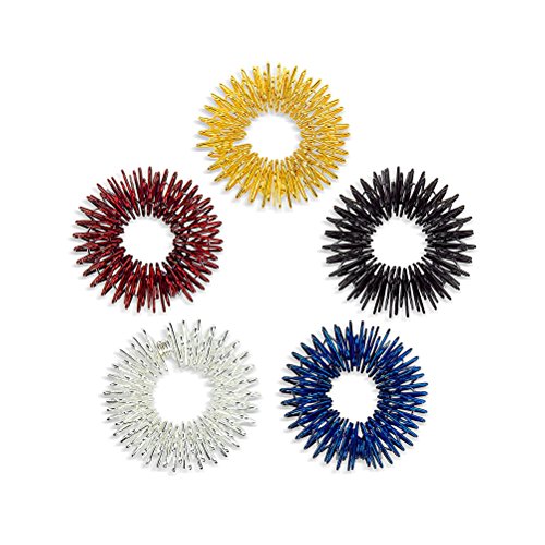 Healifty 5pcs Masajeador de Anillo Medicina Acupresión Anillos del Masaje del Dedo Accesorios Masajeadores (colores surtidos)