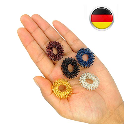 Healifty 5pcs Masajeador de Anillo Medicina Acupresión Anillos del Masaje del Dedo Accesorios Masajeadores (colores surtidos)