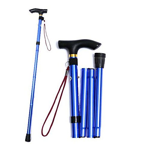 healifty Travel Trekking Collapsible Cane antideslizante ajustable Bastón (Azul)