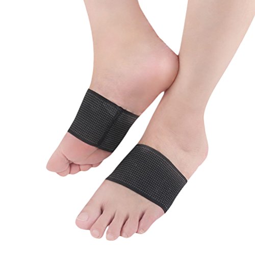 Heallily Foot Arch Support Vendaje Efectivo talón Alivio para el dolor Mangas Elásticas Transpirable Compresión Wrap L/XL (Negro)