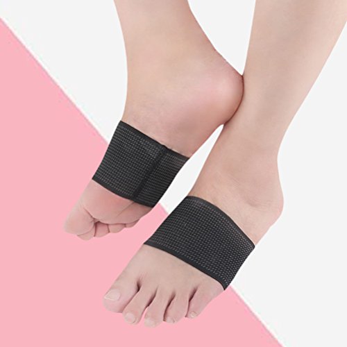 Heallily Foot Arch Support Vendaje Efectivo talón Alivio para el dolor Mangas Elásticas Transpirable Compresión Wrap L/XL (Negro)