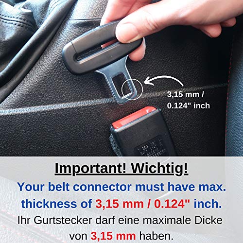 Hebilla de Cinturón de Seguridad, Conjunto de 2, 3 mm de Espesor, Conector del Cinturón de Seguridad En Negro, Adaptador de Clip de Hebilla del Cinturón de Coche, Cinturón de Seguridad, Universal