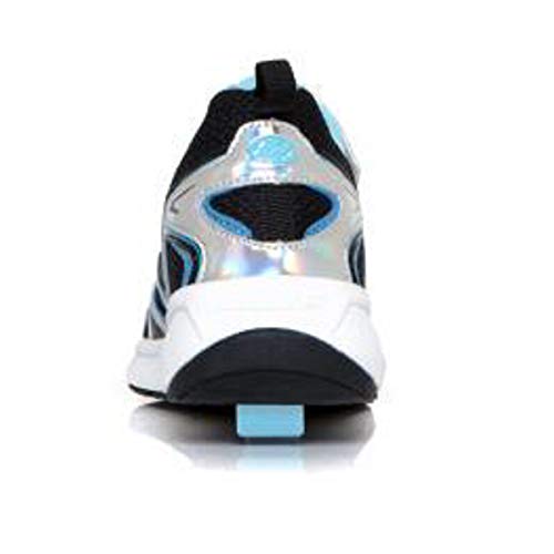 Heelys HE100028K - Heelys Rise x2 de Sintético para Chico, Color, Talla (34 EU, Black Silver Hologram Neon Blue)