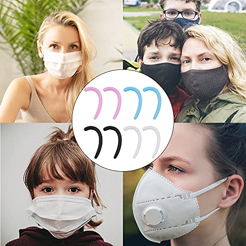 Heiqlay protector de orejas para mascarillas Puños traseros de oreja Orejeras para máscaras Máscara de silicona para orejeras Antideslizante, Reciclable, para usar mascarilla facial (4 pares)