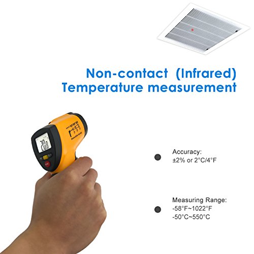 Helect (No para Humanos) Termómetro Infrarrojo Digital Láser Sin Contacto, Pistola de Temperatura -50℃ a 550℃ con pantalla LCD