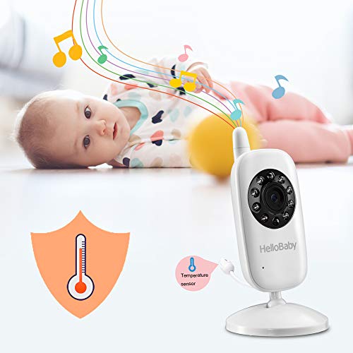 HelloBaby HB32 Vigilabebés Monitor Inalámbrico de Vídeo con Cámara Digital, Vigilancia de la Temperatura de Visión Nocturnay 2 Way Talkback System