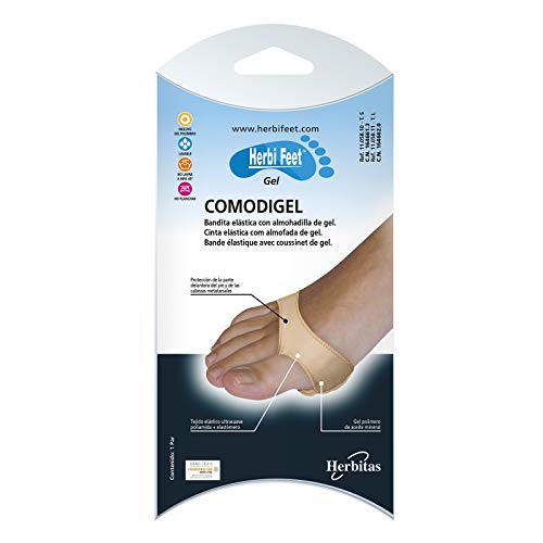 Herbi Feet - Comodigel Protector Metatarso - Protector Elástico con Almohadilla de Gel (S)