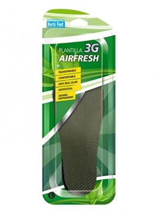 Herbi Feet - Plantilla Anatómica 3G de Gel Airfresh - Transpirable , Antifatiga, Aroma a Menta (L)