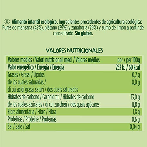 Hero Baby Solo Bolsita de Manzana, Plátano y Zanahoria Puré de Frutas Ecológico para Llevar para Bebés a partir de 4 meses, 100 g