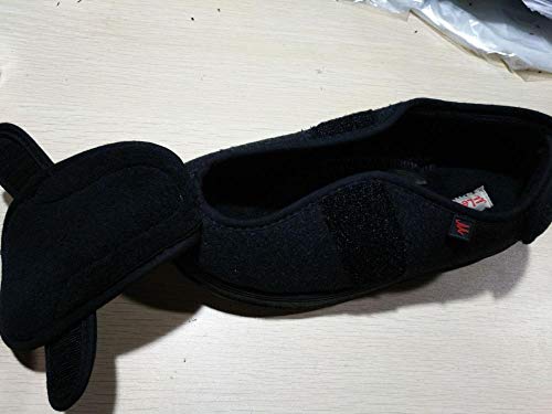 HHTT Pantuflas ortopédicas para diabéticos para Hombres,Zapatos cómodos para diabéticos de Suela Blanda, Zapatos Anchos de algodón hinchados y gordos-Red_Plus_Velvet_47,Calzado ortopédico para Hombre