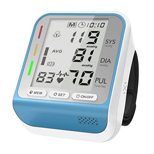 HHYGR Esfigmomanómetro Electrónico Tipo Muñeca Inteligente, Monitor de Presión Arterial Automático, Pantalla Digital LCD, con Indicador de Estado de Presión Arterial de Tres Colores