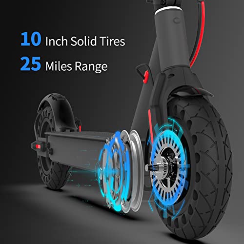 Hiboy Patinete Eléctrico S2 Pro - Neumáticos Sólidos de 10" - hasta 40 KM de Largo Alcance y 25 KM/H Patinete Eléctrico para Adultos con Doble Sistema de frenado y aplicación