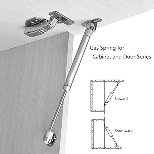 Hidraulico Amortiguador de Gas, JESSTOLO 4pcs Pistones a Gas Potencia de 100N/ 10kg Pistones a Gas Armarios Para Puertas Elevables de Mueble Cocina Baño Gris