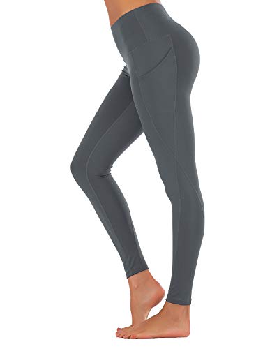 Hifoda Leggings Yoga Mujer Pantalones Deportivos de Fitness Cintura Alta con Bolsillos Pantalón Pilates Alta Elasticidad Opaco (XL)